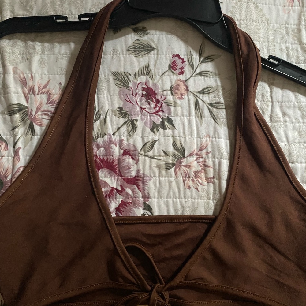 Brown crop top